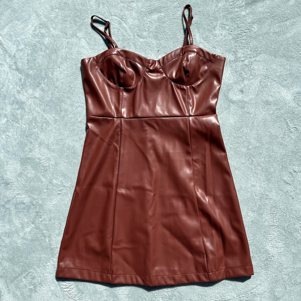 Promesa faux leather mini dress